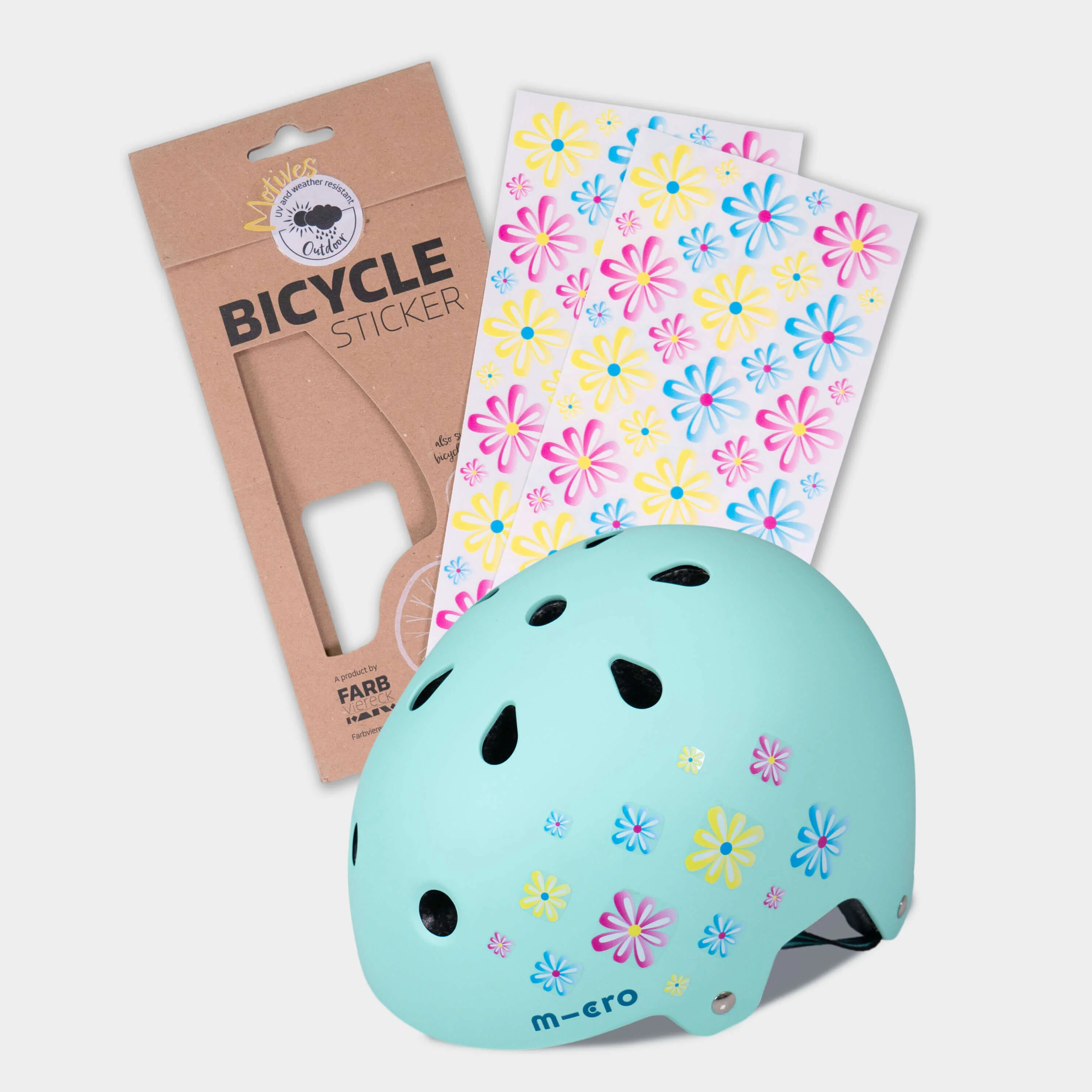 Scooter, Bike and Accessory Stickers Pack of 84 stickers: Flower - Image 2