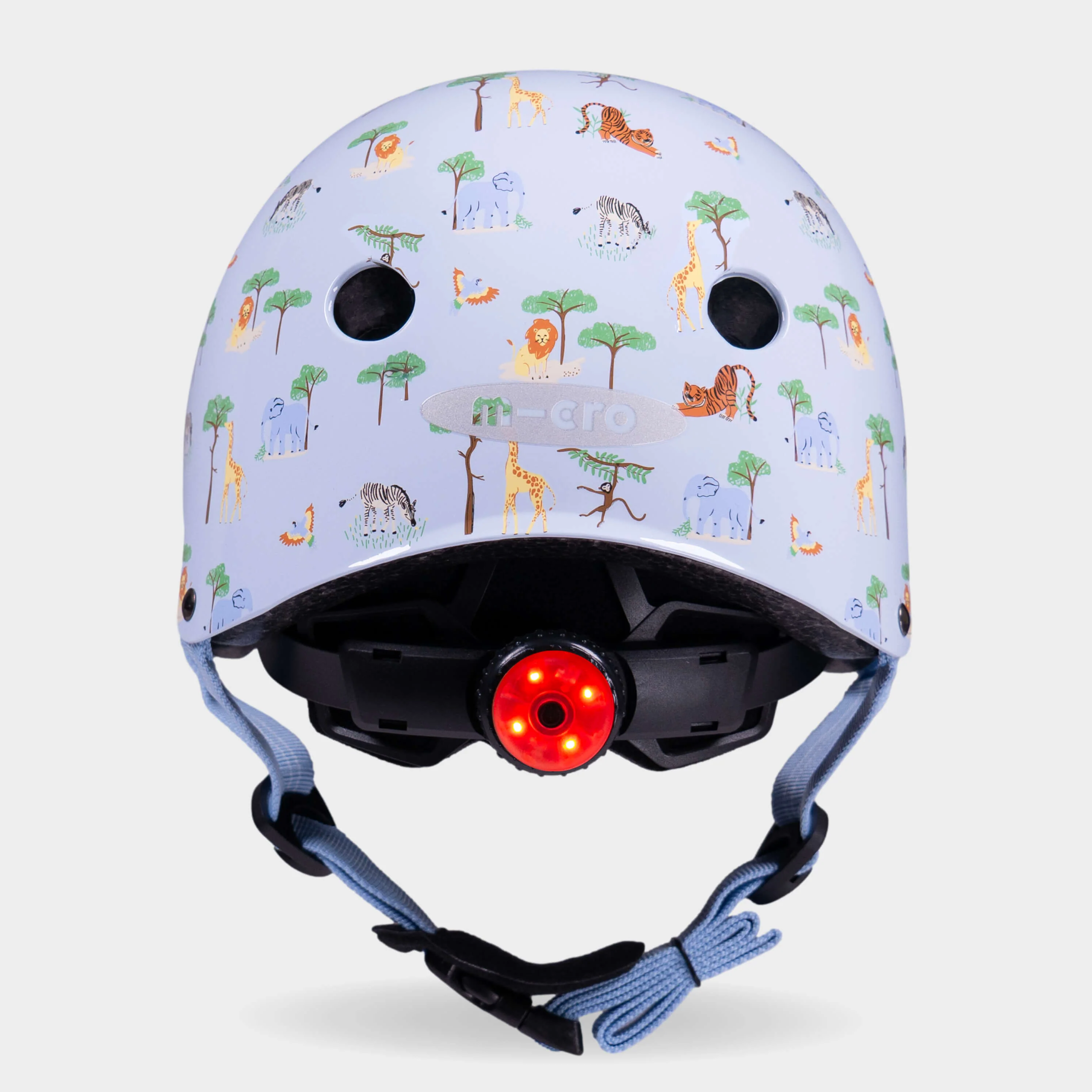 Printed Helmet For Bike and Scooters: Blue Safari - Image 2