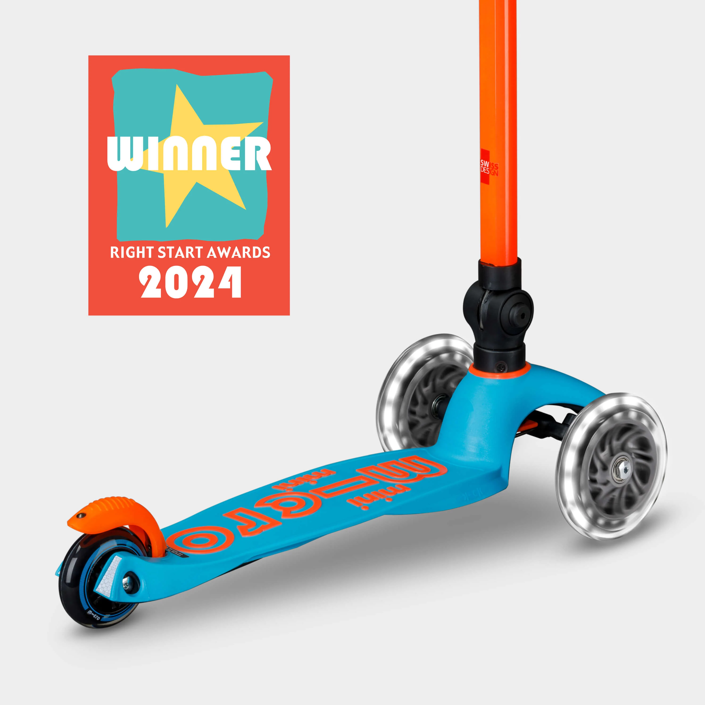 Mini Micro Foldable LED: Neon Orange/Aqua - Image 8